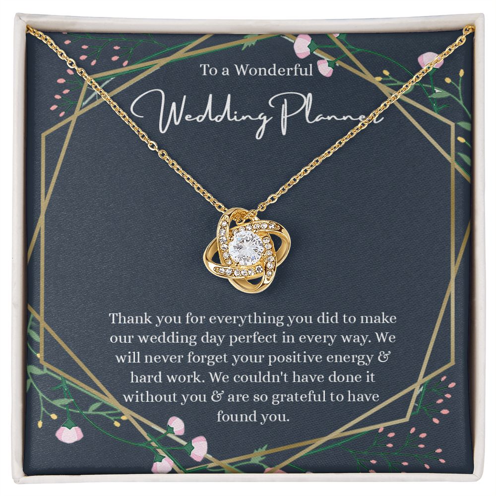 Love Knot, Wedding Planner Gift, Necklace For Wedding Planner, Wedding Coordinator Gift, Event Planner Gift, Thank You Gift, Gift From, Anniversary Gift, Jewelry Necklace, Necklace With Message Card &