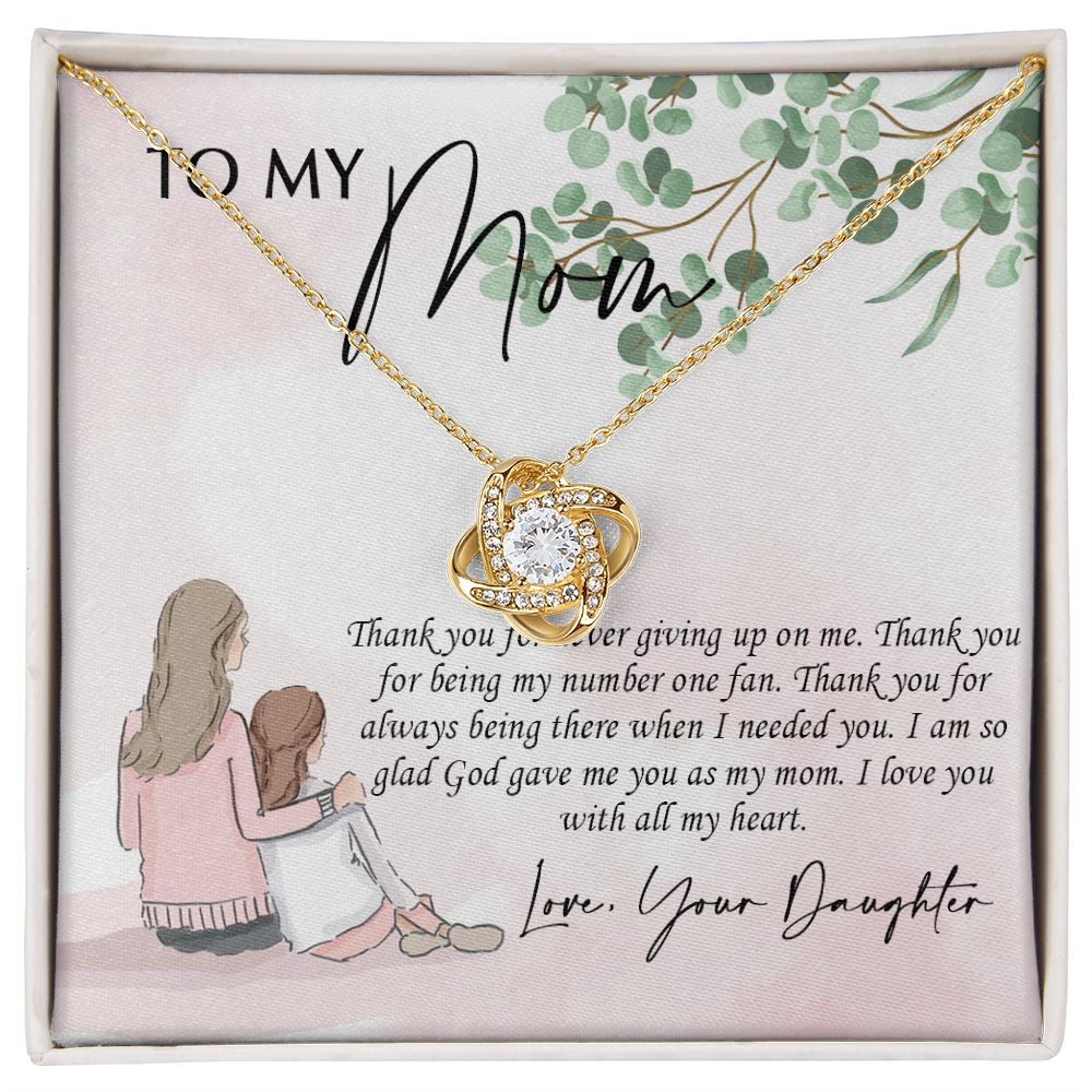 Mom Necklace, To My Mom Necklace – Thank You Mom Gift From Daughter, Necklace Gift Box, Small Jewelry Gift Box, Card Box, Birthday Gift Necklace, Mothers Day Gifts (Luxury Box)