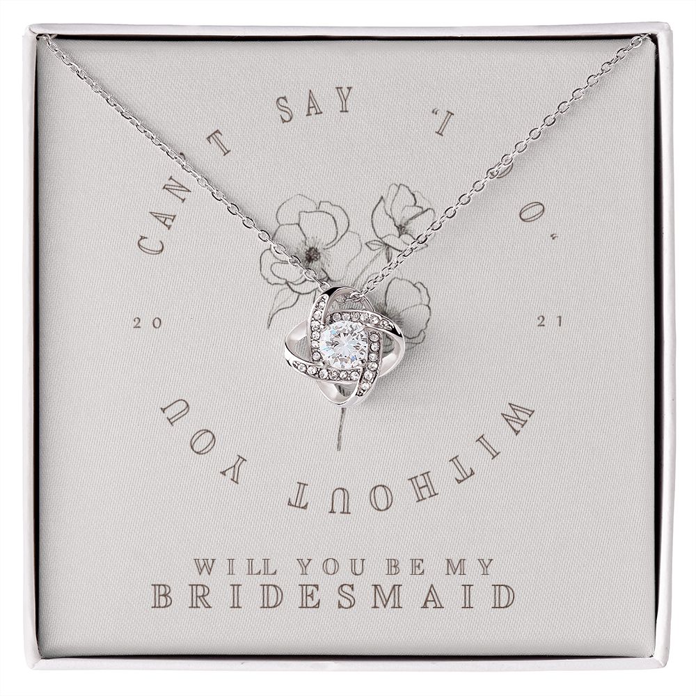 Meaningfull Bridesmaid Necklace Gift Jewelry Gifts Pendant Bridal Initial Shower Her Wedding Love Knot White Gold Stainless Steel Necklace Valentine S include Standard Box Wedding Day, Gift For Daught ASIN: B08XW7Q82G SKU: KKlaiknornecklace2-3_23