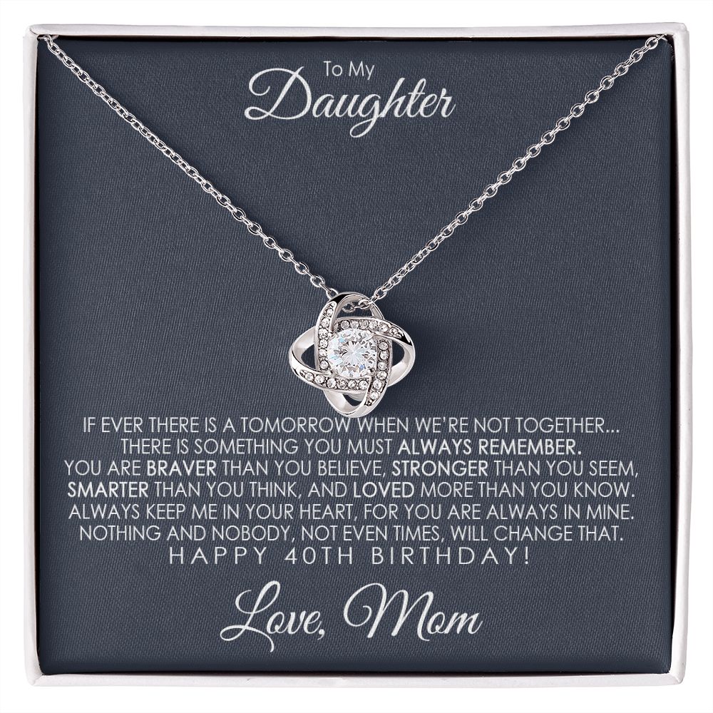 Daughter's 40th Birthday Necklace Gift With Message Card, To My Daughter 40th Birthday Gift, Daughters 40th Birthday