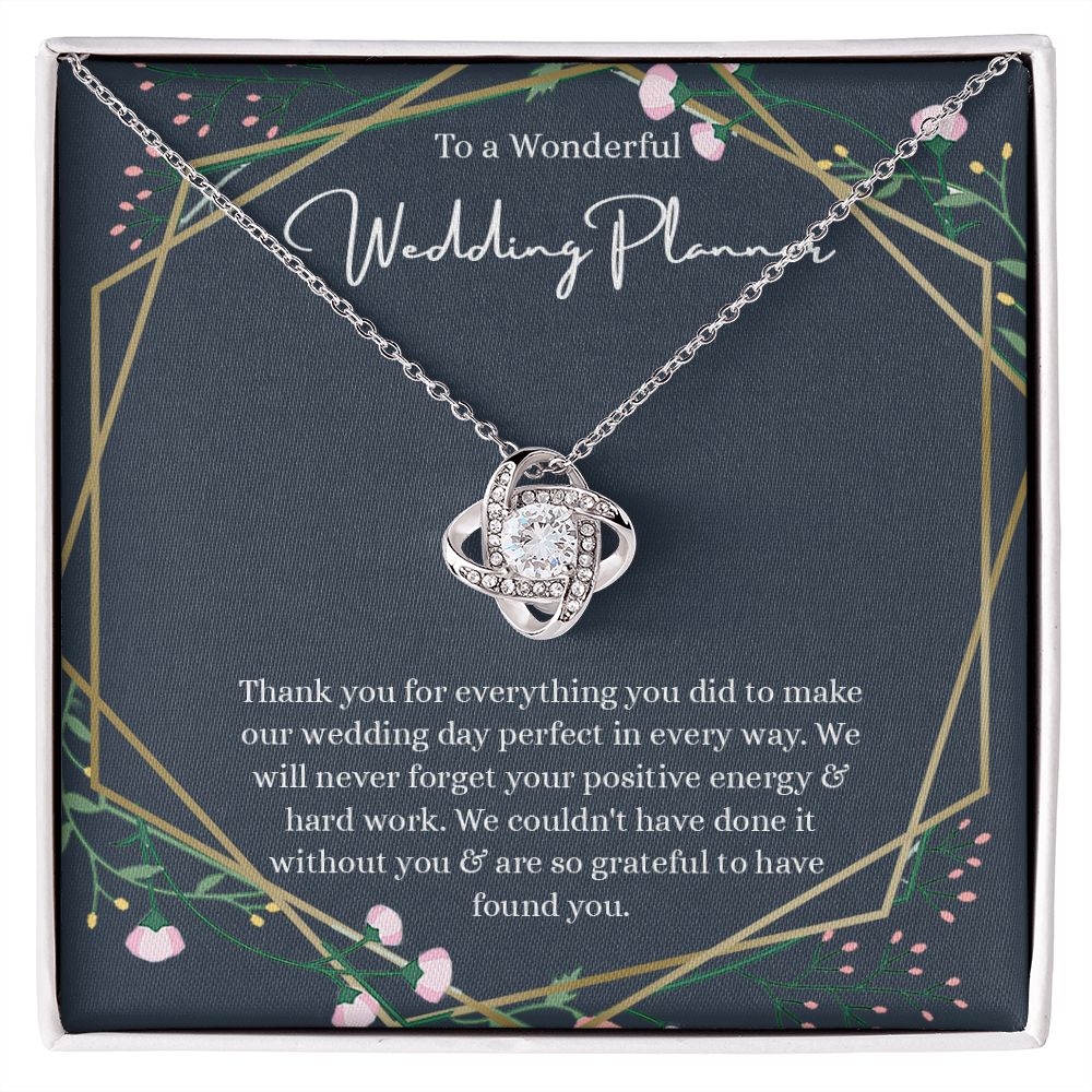 Love Knot, Wedding Planner Gift, Necklace For Wedding Planner, Wedding Coordinator Gift, Event Planner Gift, Thank You Gift, Gift From, Anniversary Gift, Jewelry Necklace, Necklace With Message Card &