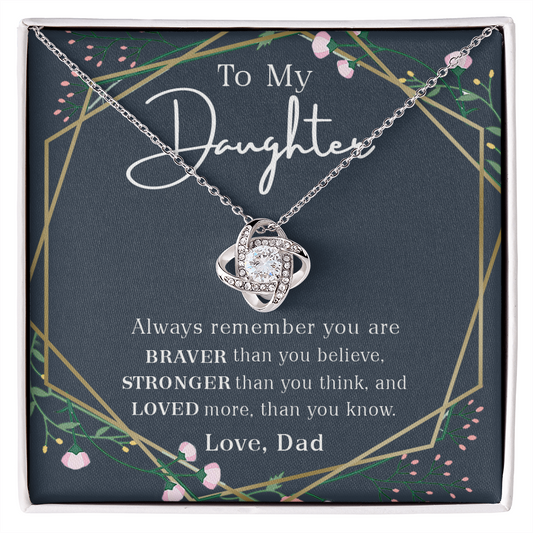 Infinity Hearts Necklace, Always Remember You Are Loved, Birthday Gift For Daughter, To My Daughter Necklace, Present From Dad Gold Luxury necklace