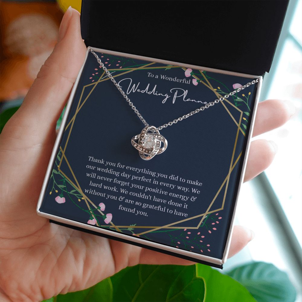 Love Knot, Wedding Planner Gift, Necklace For Wedding Planner, Wedding Coordinator Gift, Event Planner Gift, Thank You Gift, Gift From, Anniversary Gift, Jewelry Necklace, Necklace With Message Card &
