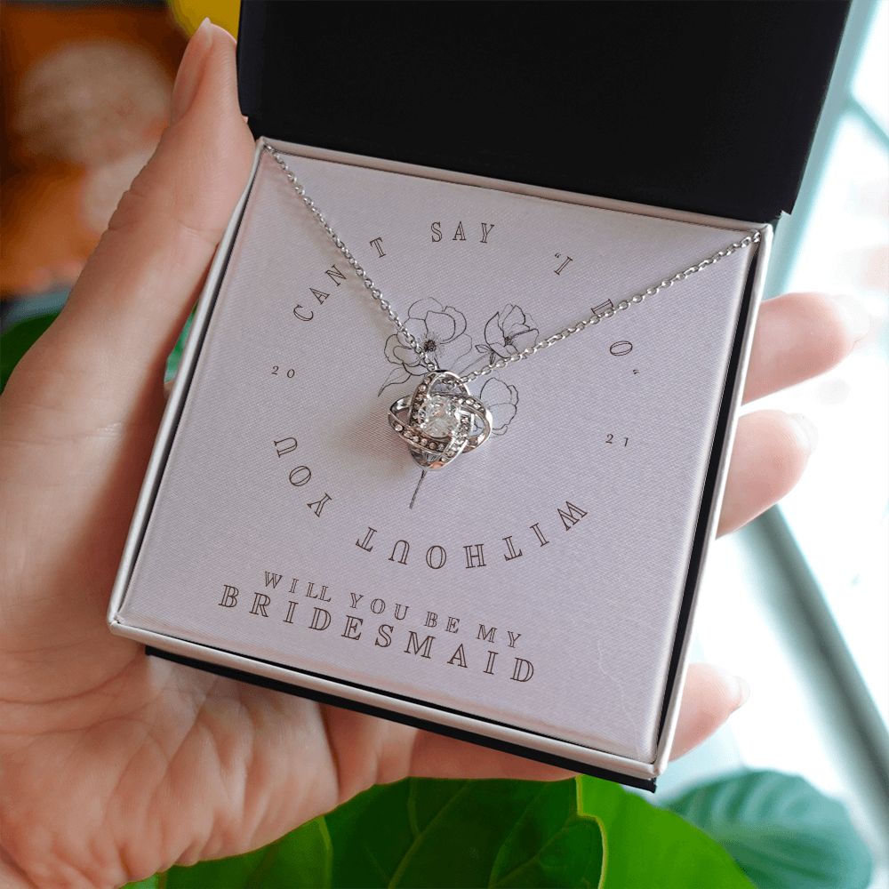Meaningfull Bridesmaid Necklace Gift Jewelry Gifts Pendant Bridal Initial Shower Her Wedding Love Knot White Gold Stainless Steel Necklace Valentine S include Standard Box Wedding Day, Gift For Daught ASIN: B08XW7Q82G SKU: KKlaiknornecklace2-3_23