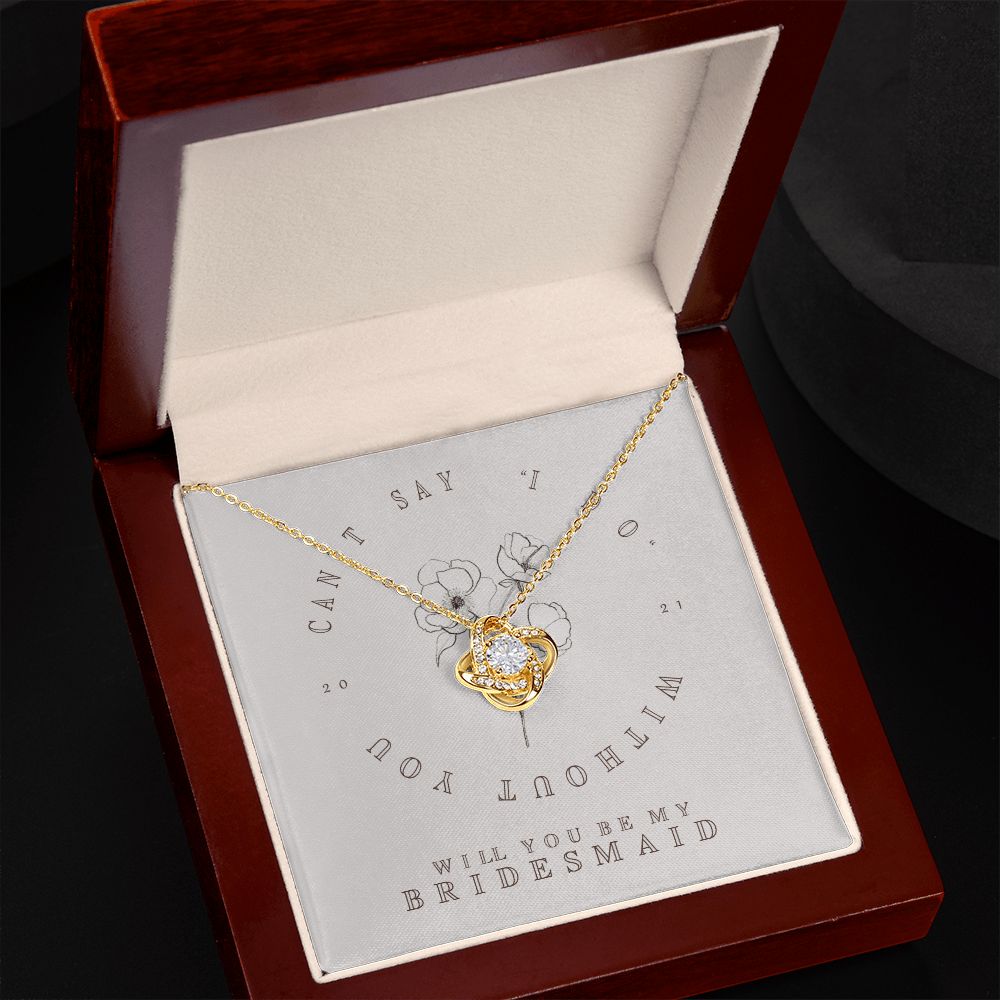 Meaningfull Bridesmaid Necklace Gift Jewelry Gifts Pendant Bridal Initial Shower Her Wedding Love Knot White Gold Stainless Steel Necklace Valentine S include Standard Box Wedding Day, Gift For Daught ASIN: B08XW7Q82G SKU: KKlaiknornecklace2-3_23