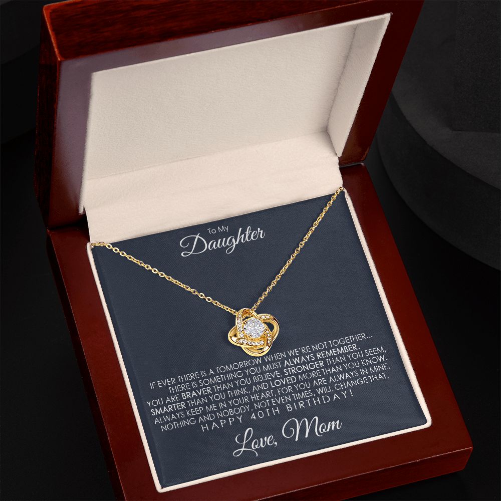 Daughter's 40th Birthday Necklace Gift With Message Card, To My Daughter 40th Birthday Gift, Daughters 40th Birthday