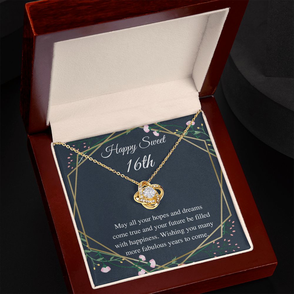 Gifts Love Knot Necklace, Happy Sweet 16th, 16th Birthday Gifts for Girls, Sweet 16 Necklace, Gift For 16 Year Old Girl, Sweet Sixteen Jewelry include Mahogany style Luxury box Wedding Day, Gift For D (x1) 55.95 nhinthaygichuaknot24-1_243