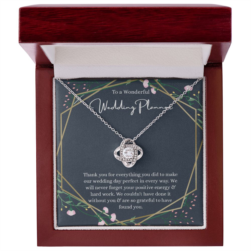 Love Knot, Wedding Planner Gift, Necklace For Wedding Planner, Wedding Coordinator Gift, Event Planner Gift, Thank You Gift, Gift From, Anniversary Gift, Jewelry Necklace, Necklace With Message Card &