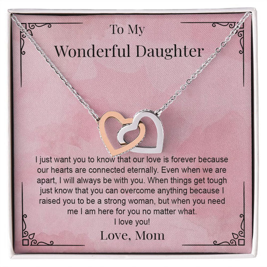 Heart Necklace For Daughter, Gift From Mom To Daughter, Interlocking Hearts Pendant Necklace With Message Card, To My Wonderful Daughter on Christmas - Birthday gifts ASIN B0BFYXQGSW SKU Bestgiftfordaughter20-08-2022_7