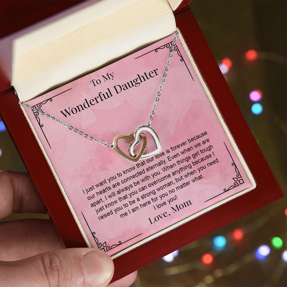 Heart Necklace For Daughter, Gift From Mom To Daughter, Interlocking Hearts Pendant Necklace With Message Card, To My Wonderful Daughter on Christmas - Birthday gifts ASIN B0BFYXQGSW SKU Bestgiftfordaughter20-08-2022_7