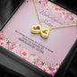 Quote Unbiological Sister Not Sisters By Blood But Sisters By Heart Infinity Heart Pendant Necklace Wedding Day, Gift For Daughter Gifts Birthday, on Christmas Luxury necklace