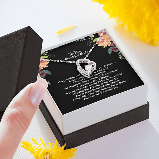 Gift for Bride from Maid of Honor, Sister, Bridesmaid, Mom, Best Friend with Message Card, on Her Wedding Day Necklace for Women Wedding Xmas/Brithday B08G85LC8By, On Christmas