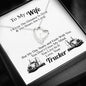 Light Life Gifts Truckers Wife Forever Love Heart Necklace, to My Wife Love Your Trucker, Necklace for Trucker Wife, Over The Road, Truck Driver for Women, Men on Christmas, Birthday