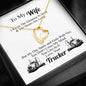 Light Life Gifts Truckers Wife Forever Love Heart Necklace, to My Wife Love Your Trucker, Necklace for Trucker Wife, Over The Road, Truck Driver for Women, Men on Christmas, Birthday