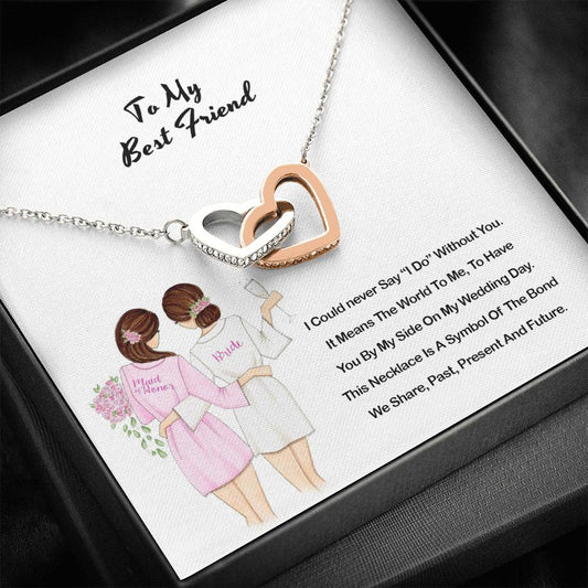 Heart Necklace with Message Card Gift for Maid of Honor Proposal, Maid of Honor Gift from Bride, Maid of Honor Gift from Bride Necklace for Women Wedding Xmas/Brithday, On Christmas ASIN: B08G84B5WT