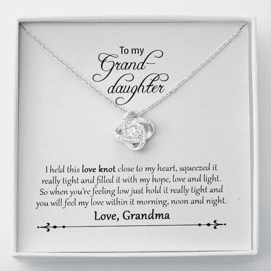Light Life Anniversary Necklace Love Knot Necklace to Granddaughter - from Grandma - Beautiful Necklace for Granddaughter Gifts for Men, Women on Birthday, Christmas ASIN: B08K37JZSC