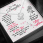 Love Knot Necklace to My Daughter from Mom - You will always be my Baby Girl Love, Mom 14k white gold