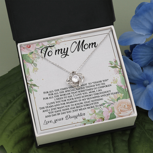Meaningful Gifts for mom from Daughter Lucky Knot Crystal Women Necklace Mother's Day Gift Four Leaves Pendant Necklaces Mom Birthday Jewelry with Standard Box gifts (x1) 29.95 WB-TopMomnecklce_2