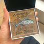 To My Beautiful Wife The One Who Didn't Get Away I Love You More Than Fishing Love Knot Necklace
