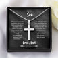 NECKLACE-SON-DUCVIN040121-02 When You Wear This Necklace, Father to Son Cross Necklace, Father Son Necklace, Birthday Gifts for Son from Dad, Gifts Necklace for Son from Dad Xmas