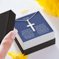 NECKLACE-SON-DUCVIN040121-07 I Closed My Eyes for But A Moment and Suddenly A Man Stood Where A Boy Used to Be, Gift for Son, Son Necklace, Son Gift from Mom Or Dad, Son's Birthday, Cross for Son, Birthday Gifts for Son