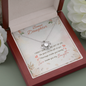 Bonus Daughter I Didn’t Give You The Gift Of Life Life Gave Me The Gift Of You Stepdaughter Love Knot Necklace