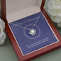 Meaningfull Personalized Custom Love Knot Necklace Jewelry For Birthday Graduation Valentines Unique Gift For Daughter Personal Message Card From Mom include Standard Box Wedding Day, Gift For Daughte ASIN: B08XVNZ9Y2