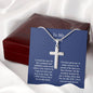 NECKLACE-SON-DUCVIN040121-07 I Closed My Eyes for But A Moment and Suddenly A Man Stood Where A Boy Used to Be, Gift for Son, Son Necklace, Son Gift from Mom Or Dad, Son's Birthday, Cross for Son, Birthday Gifts for Son
