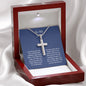 NECKLACE-SON-DUCVIN040121-07 I Closed My Eyes for But A Moment and Suddenly A Man Stood Where A Boy Used to Be, Gift for Son, Son Necklace, Son Gift from Mom Or Dad, Son's Birthday, Cross for Son, Birthday Gifts for Son