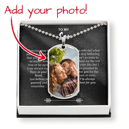 Custom product test SKU: NecklaceforSON-Mom_6Luxury+Yellow Dog Tag Necklace for Son, Gift for Adult Son, Mother Son Necklace, Dog Tag for Son, Gift for Son, Son Gifts