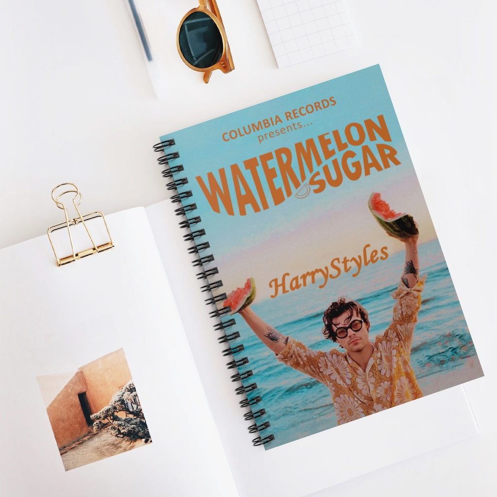Inspirational to My Son Columbia Records Presents Watermelon Sugar Harry Family Friend Gift On Birthday, Spiral Notebook - Ruled Line