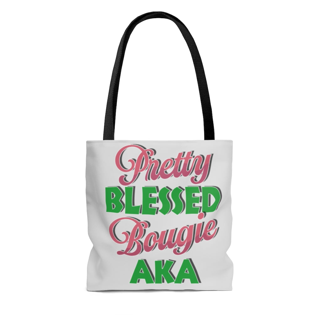 Motivational Quotes Pretty Blessed and Bougie AKA 1908 All Over Print Tote Bag - Shoulder Bag 13x13 Gifts for Women, Wife, Girlfriend On Christmas, Bi ASIN: B08L1MXQHQ