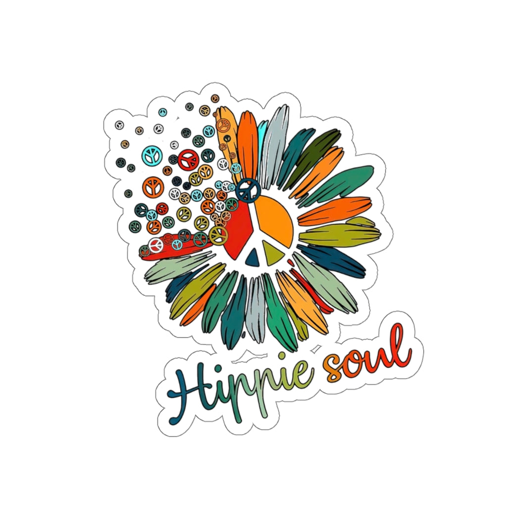 1 Pcs Sticker Decor Daisy Peace Sign Hippie Soul Sticker, Flower Hippie Soul Sticker, Hippie Soul Sticker, Flower Lovers Gifts Sticker, Hippie Sticker Sticker size custom Sticker for Laptop Decal Wall Kiss-Cut Stickers