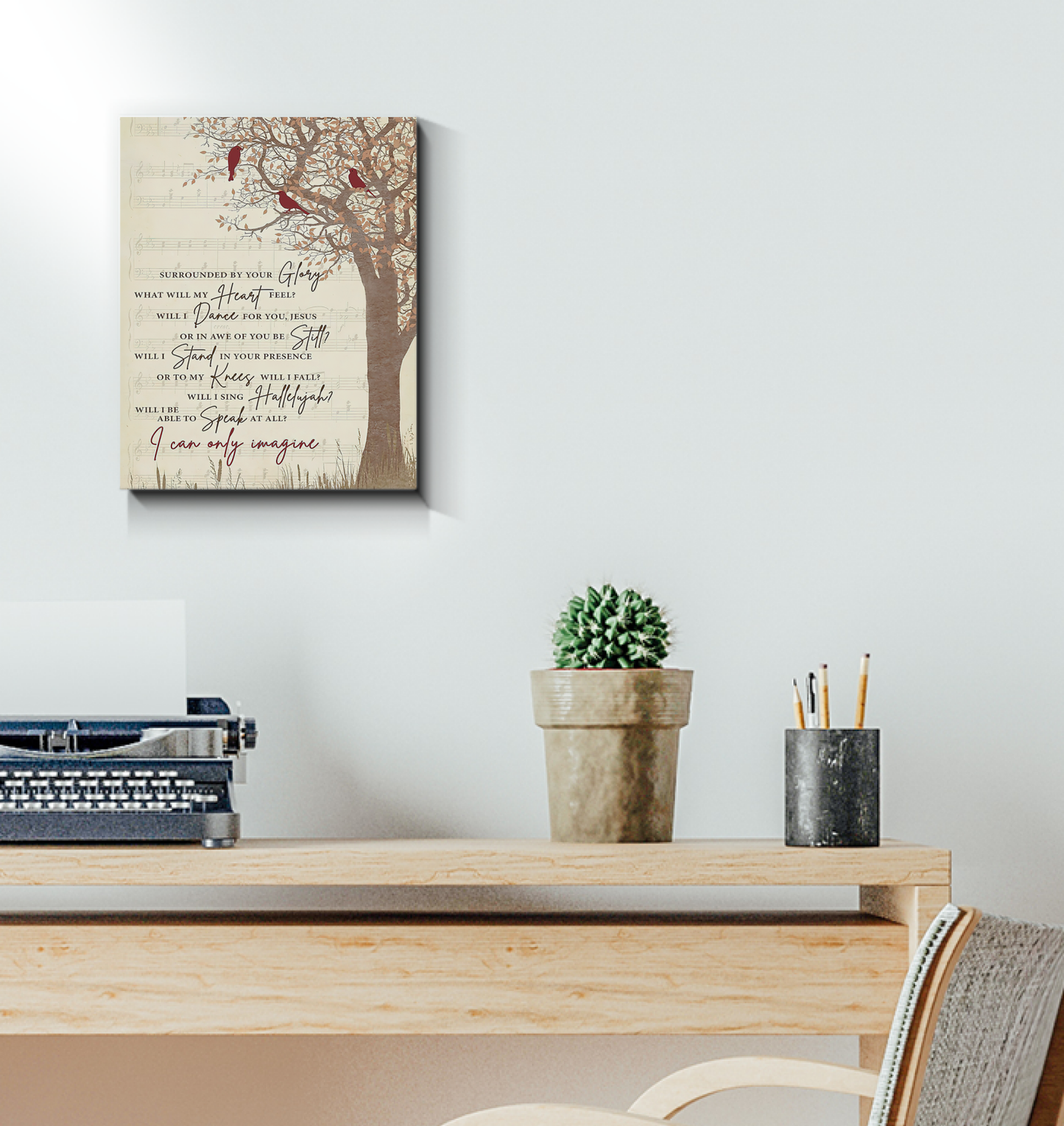 I Can Only Imagine Lyrics Poster (Art Wall Canvas Framed Poster, 11x14)