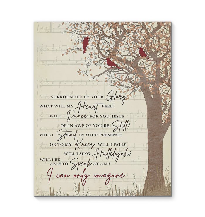 I Can Only Imagine Lyrics Poster (Art Wall Canvas Framed Poster, 11x14)