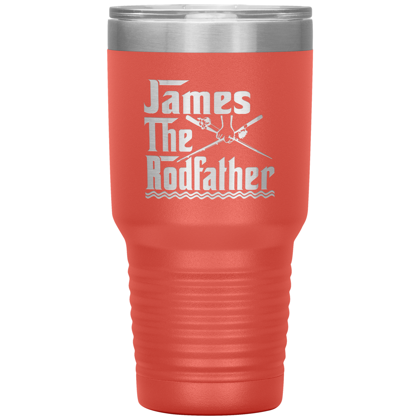 Sweet quote Personalized Fishing Tumbler For Dad The Rodfather Travel Mug Fathers Day Gift from Daughter or Son 30oz Stainless Steel Laser Etched Gifts Birthday, On Christmas Cool Color 1