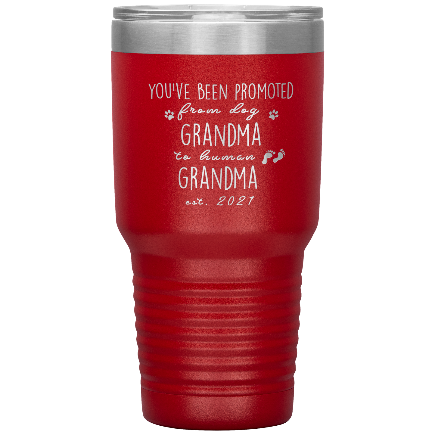 Perfect Personalized Pregnancy Announcement Tumbler For Grandparents Promoted From Dog Grandma To Human Grandma Laser Etched 30oz Stainless Steel Gifts Mug Durable color 7 ASIN: B08FDJ3ZM5