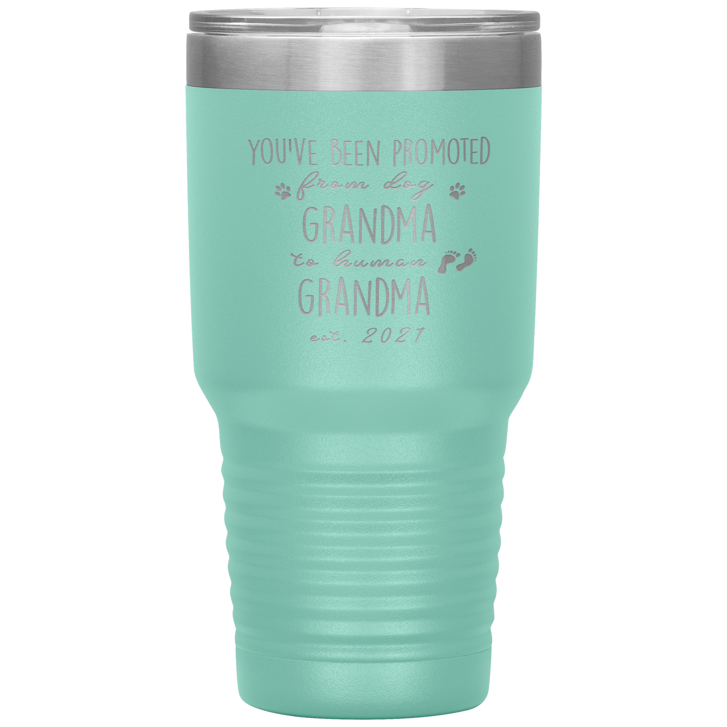 Perfect Personalized Pregnancy Announcement Tumbler For Grandparents Promoted From Dog Grandma To Human Grandma Laser Etched 30oz Stainless Steel Gifts Mug Durable color 7 ASIN: B08FDJ3ZM5