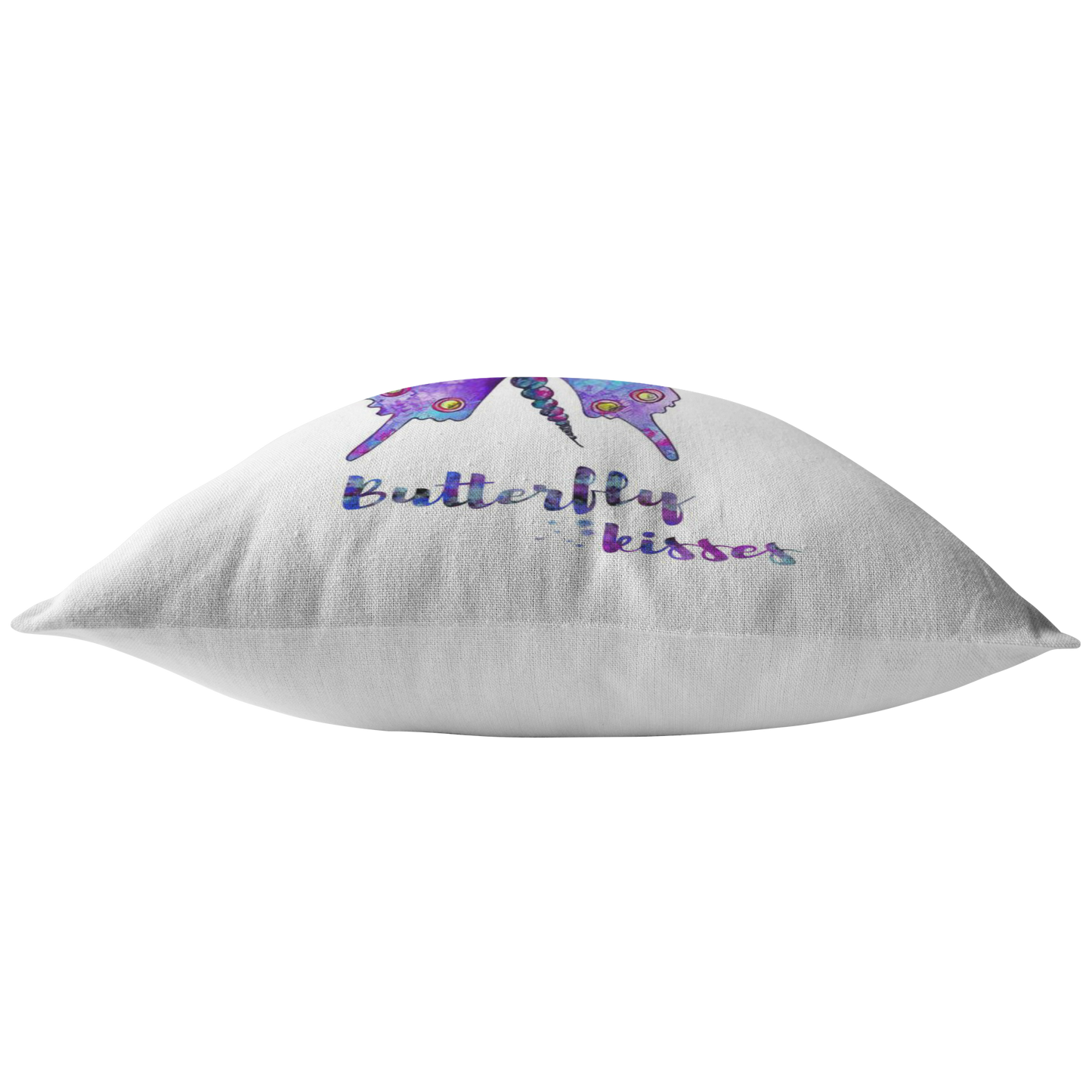 Meaningful Gifts Throw Pillow Rainbow Wishes, Butterfly Kisses Gift Family Unisex Awesome On Birthday, Decor Home Durable 16"x16" - Zip Cover with Insert ASIN: B08FXBJVZ3