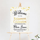 Welcome to The Retirement Celebration Yard Sign, Decoration of Retirement Party Sign on White and Yellow Background, Ideas Gift Retiree Sign, Party Supplies, Custom Welcome Signs