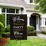 Personalized Housewarming party Sign, Housewarming Party Decorations, Welcome Sign Printable Editable, Housewarming Welcome Sign Template Simple, Indoor Outdoor Welcome Sign, Gold with White on Black