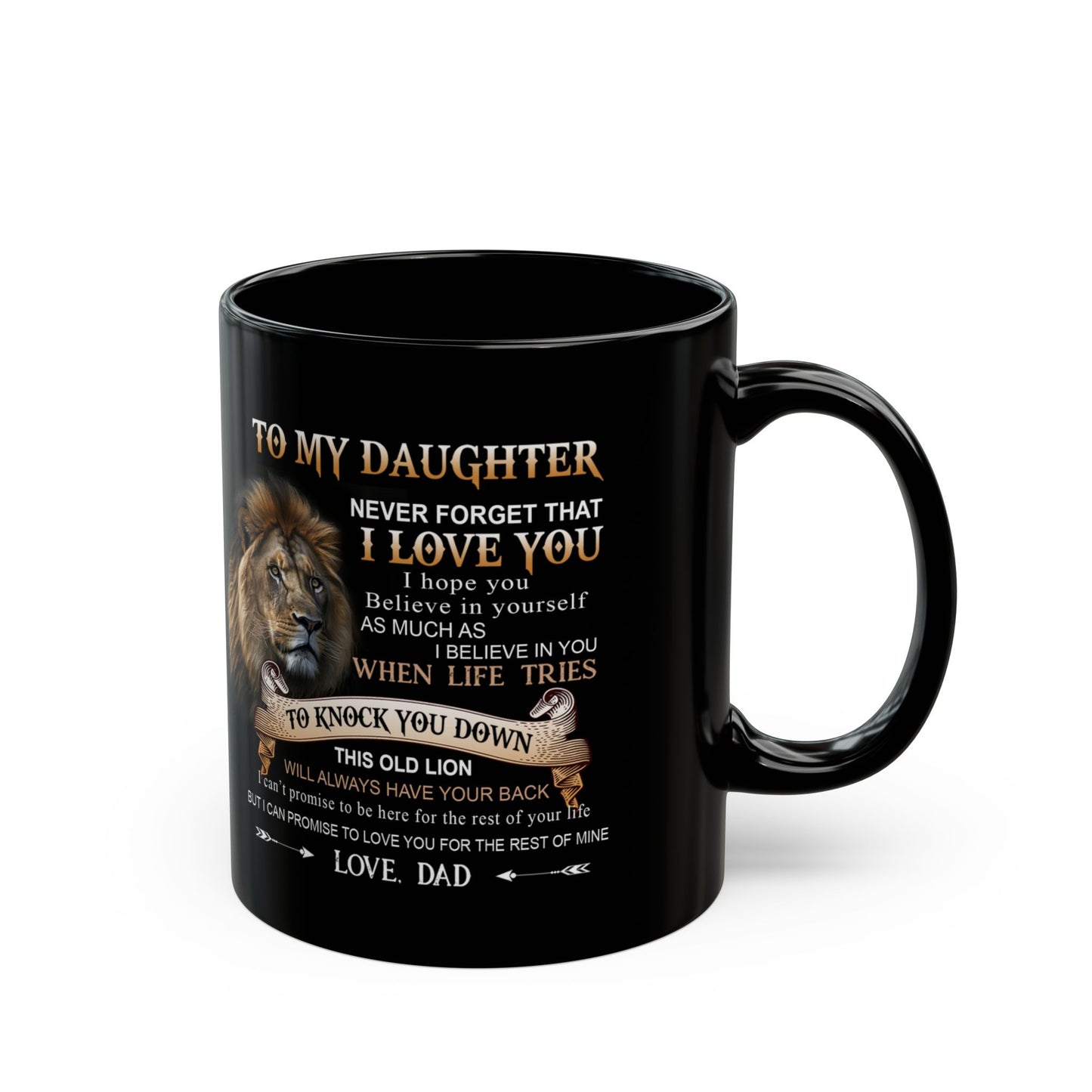 Black Mug (11oz, 15oz) To my Daughter from Dad BlackMug FBA