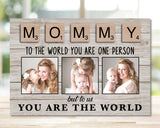 VIRAGIL Personalized Mom Gift - Mommy To The World You Are One Person Canvas, Happy Mothers Day Gift From Son, Canvas Mothers Day, Mum Gift From Kids, Custom Poster Frame Bespoke Gift Mummy