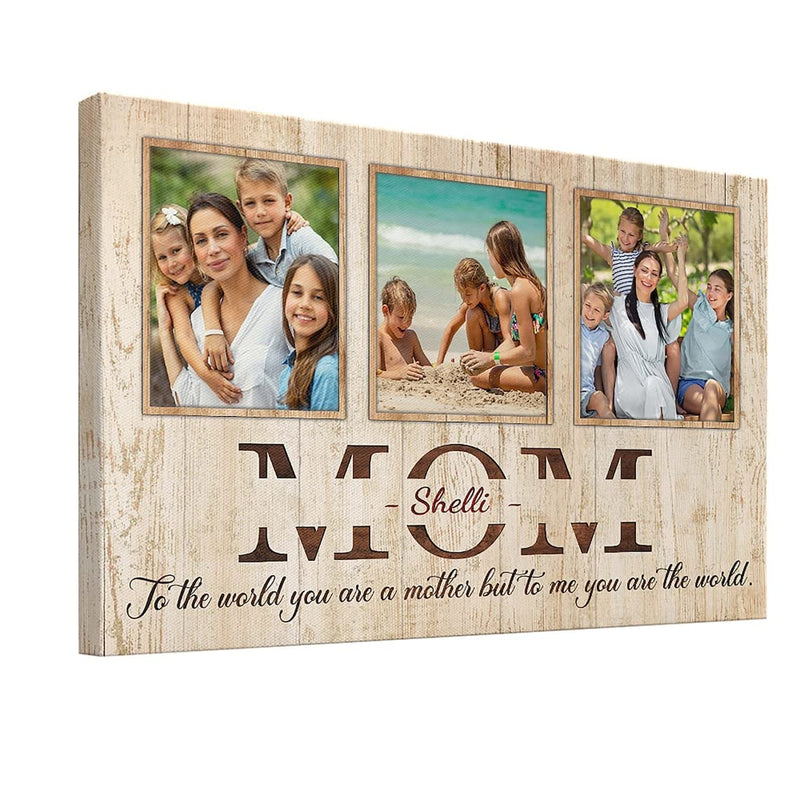 Customized Daddy To The World You Are One Person But To Us You Are The World Canvas, Father's Day Gifts For Dad, Grandpa|Custom Photo Poster/Canvas Art