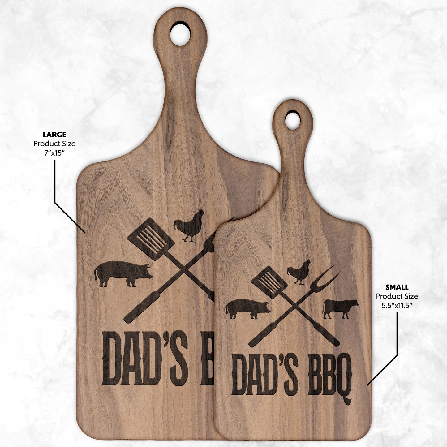 DadBBQ mẫu 7 gà bò lượn Thớt teelaunch version dọc