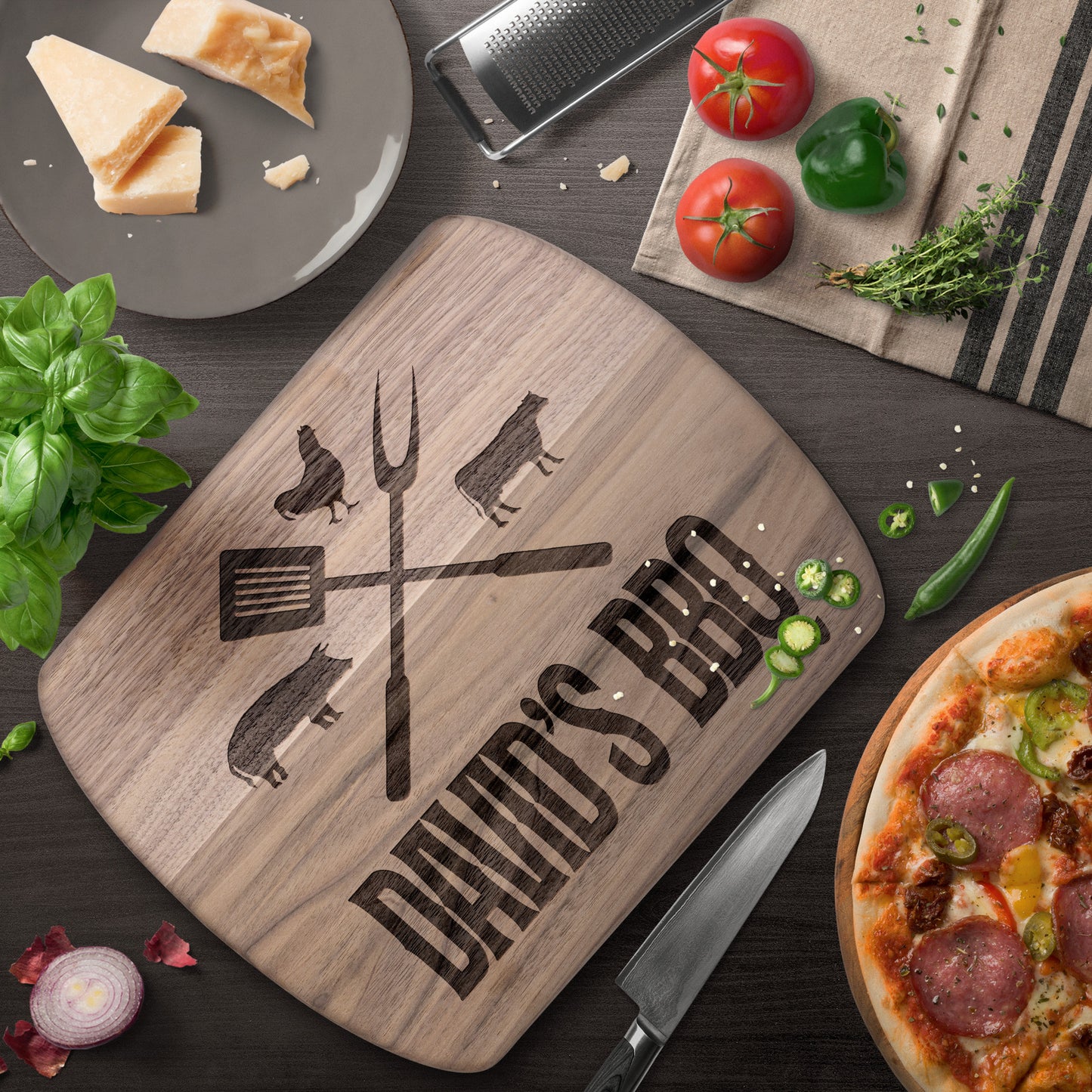 DadBBQ mẫu 7 gà bò lượn Thớt teelaunch version ngang