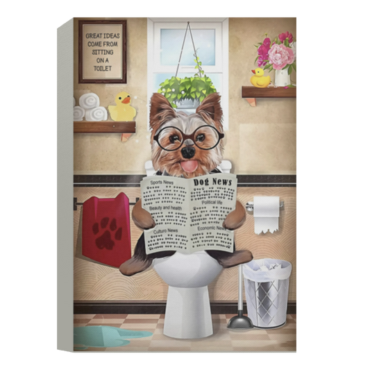 Greatest Quote Yorkie Bathroom Canvas Prints Wall Art Paintings Abstract Geometry Wall Artworks Pictures for Home Size 8x12, Gifts for Men, Women - Gifts on Birthday, X-mas ASIN: B08