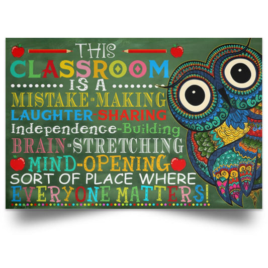 Birthday Gifts Decorative Wall Murals Jobs Teachers This Classroom dangcaptool26-5v1_32x48_198 POSLA Satin Landscape Poster