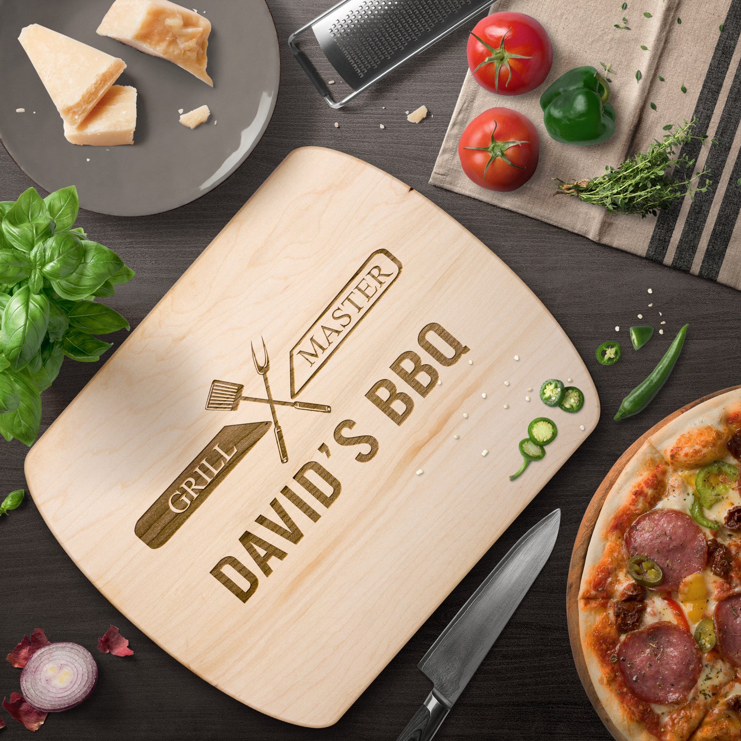 Grill Master BBQ mẫu 6 Thớt teelaunch version ngang