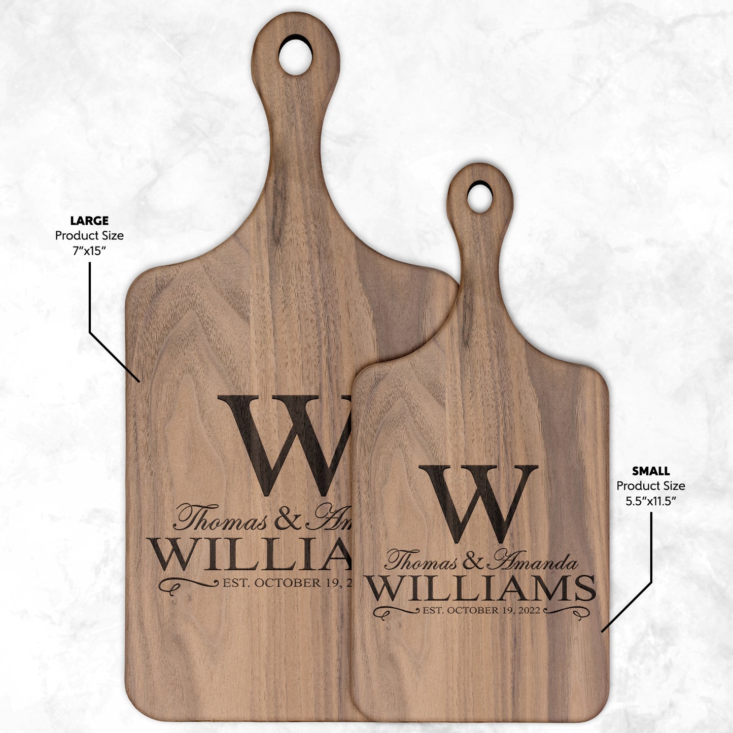 Williams mẫu 5 tên couple Thớt teelaunch version dọc